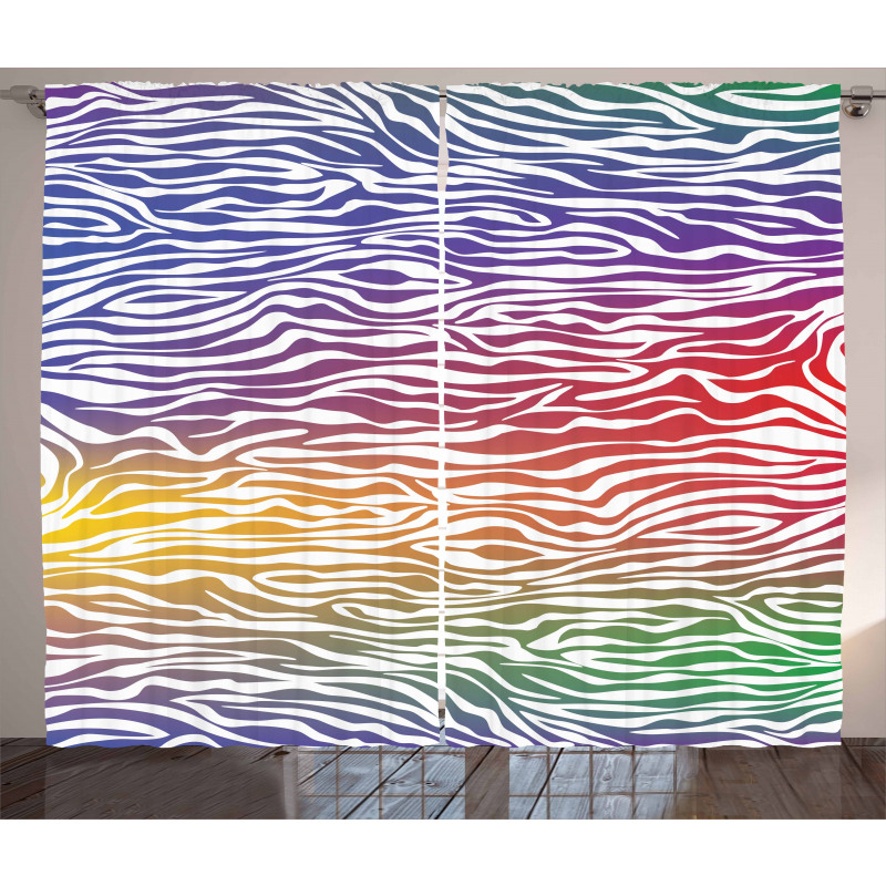 Abstract Zebra Skin Curtain