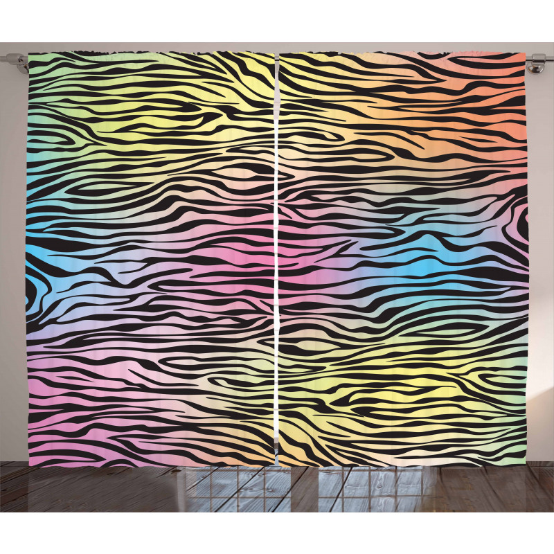 Colorful Wildlife Zebra Curtain