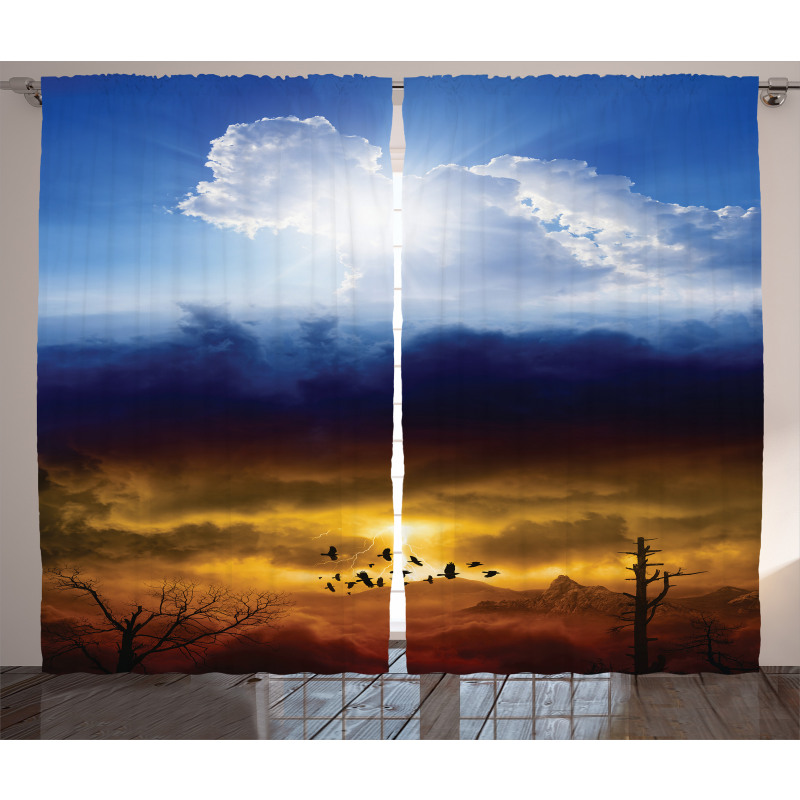 Sun Stormy Sky Heaven Curtain