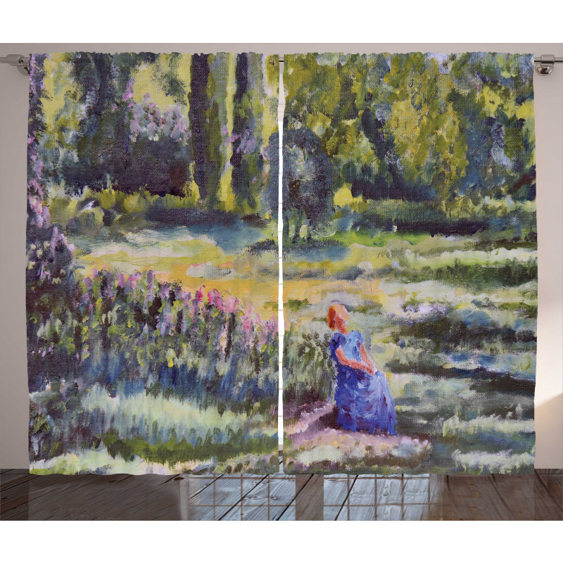 Nature Landscape Painting Curtain