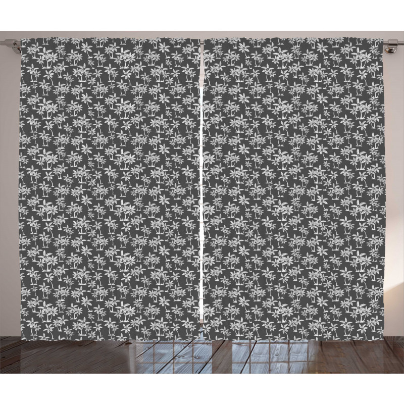 Exotic Nature Palm Trees Curtain