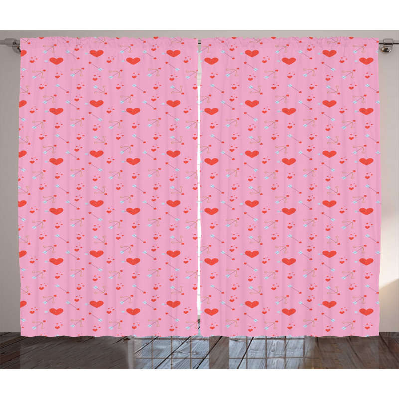 Hearts and Cupid Curtain