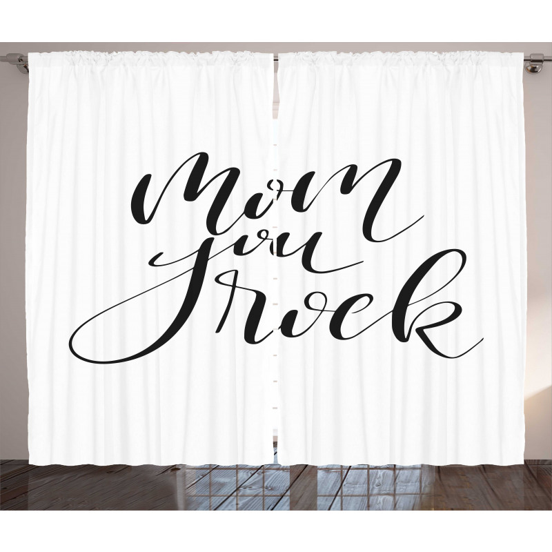 Mother Love Phrase Art Curtain