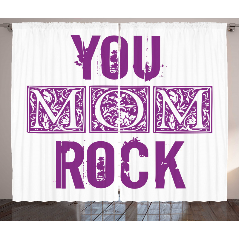 Mother's Day Typography Curtain