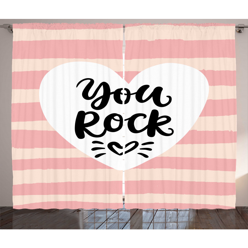 Motivational Motto Graphic Curtain