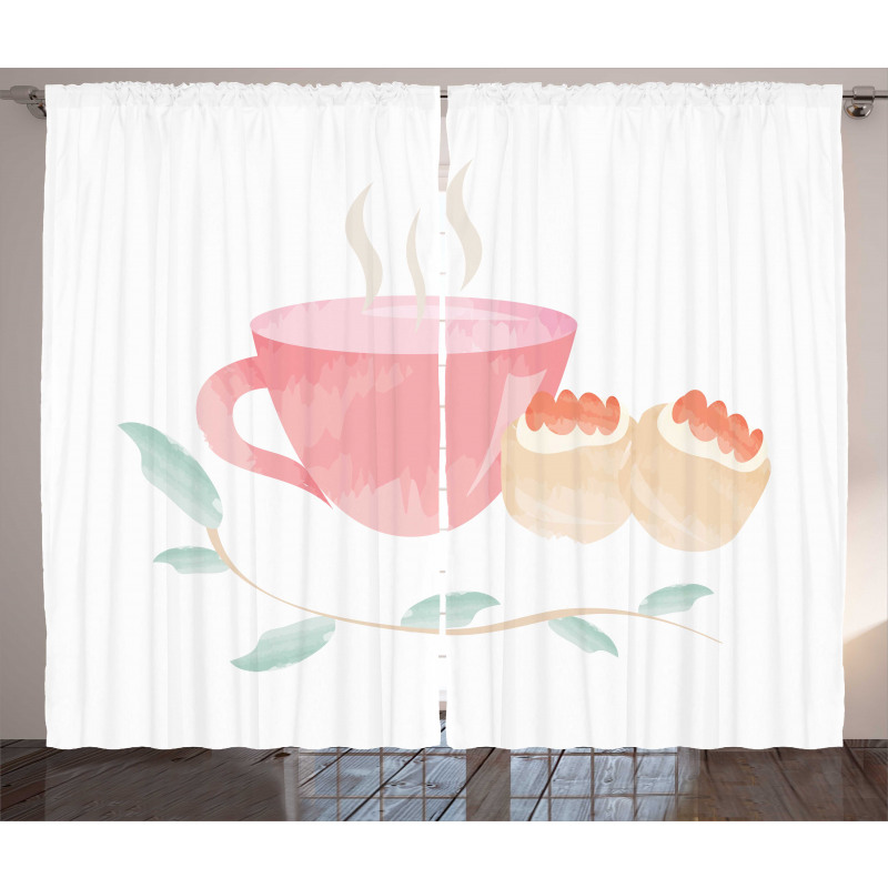 Watercolor Scones Cup Curtain