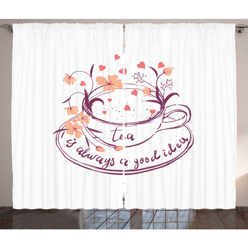 Herbs Flowers Hot Cup Curtain