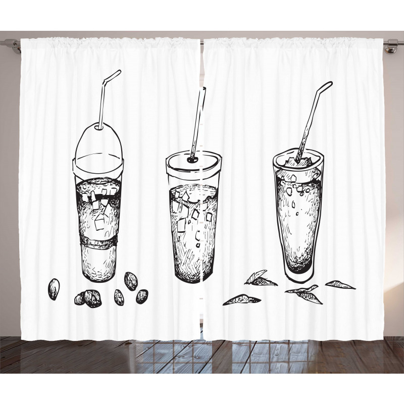 Iced Coffee Ice Tea Drink Curtain