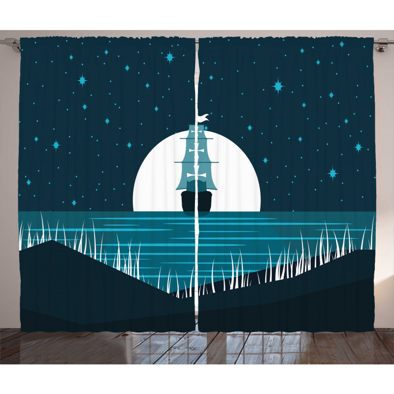 Moonlight on Water Ship Curtain