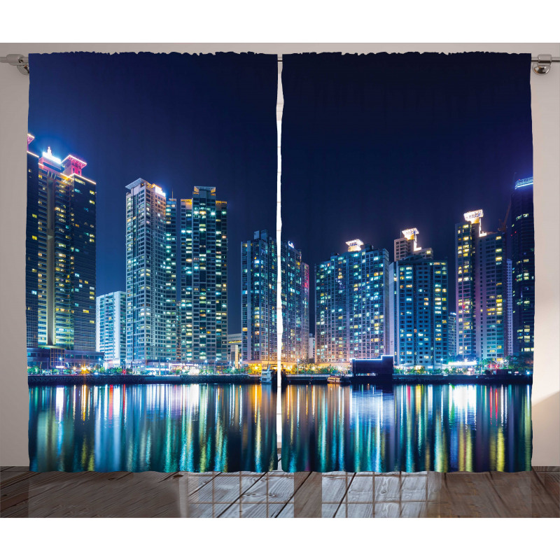 Urban Skyline Photo Curtain