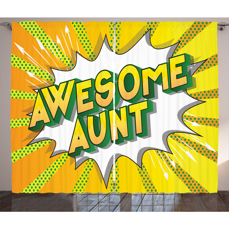 Pop Art Comic Inspired Aunt Curtain