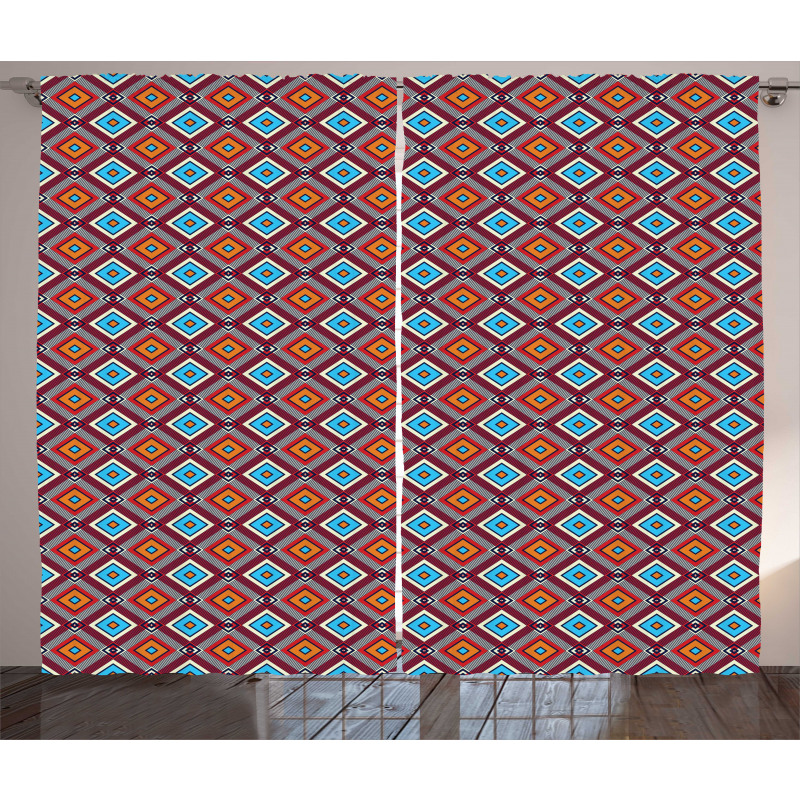 Vibrant Nested Squares Curtain