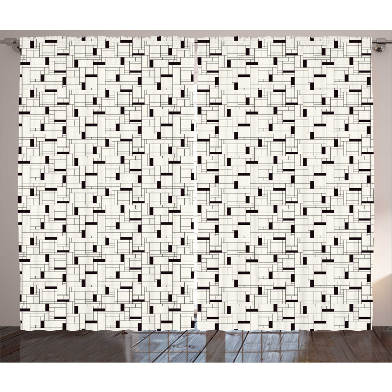 Modern Rectangular Grid Curtain