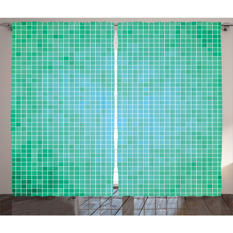 Pixel Mosaic Love Pattern Curtain