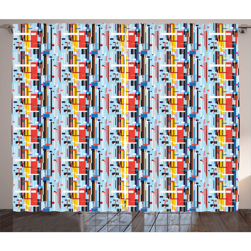 Colorful Digital Stripes Curtain