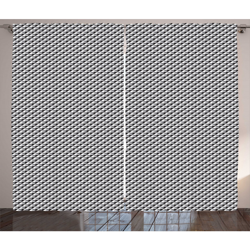 Diagonal Triangles Squares Curtain