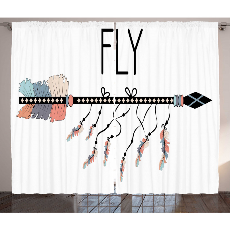 Native Arrow and Feather Fly Curtain