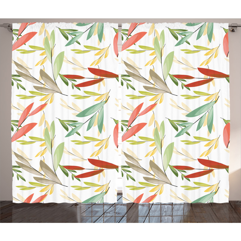 Abstract Modern Leaves Curtain