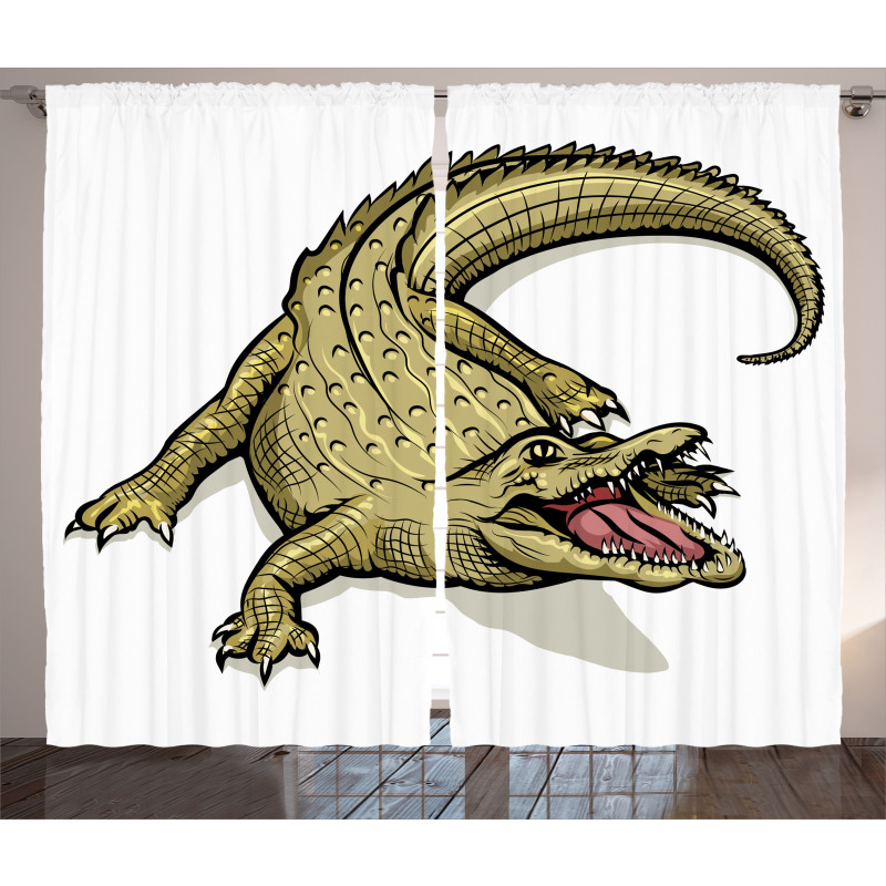 Exotic Wild Crocodile Curtain