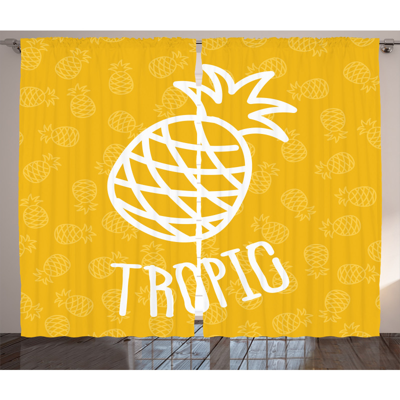 Exotic Pineapple Summer Curtain