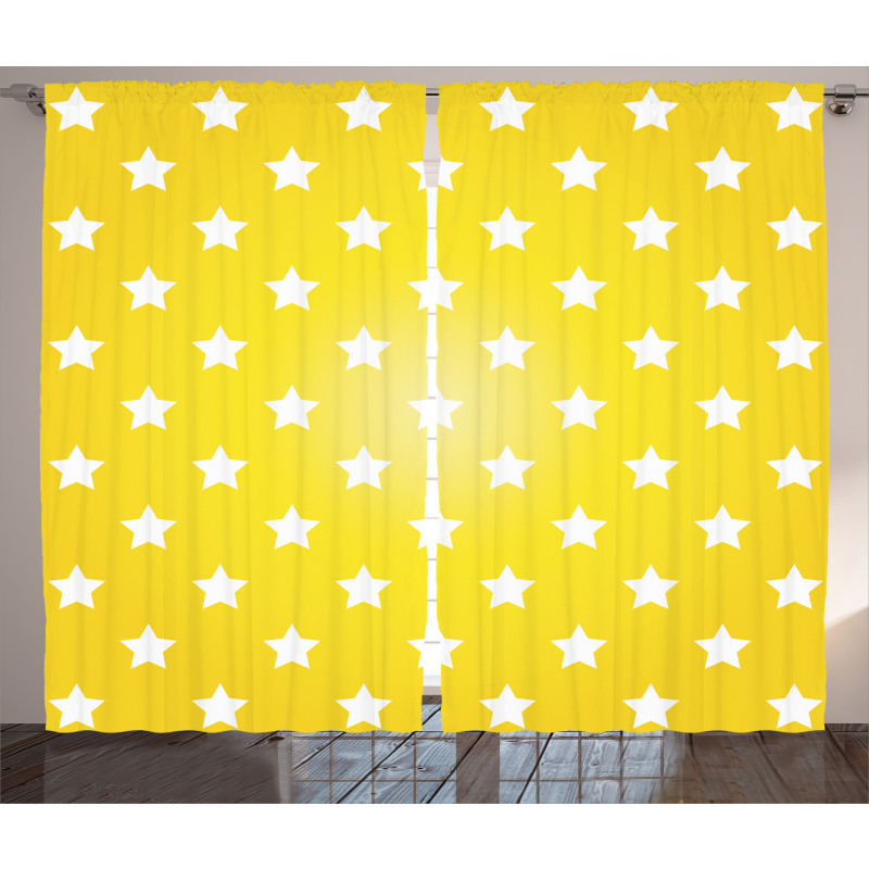 Vibrant Stars Fun Retro Curtain