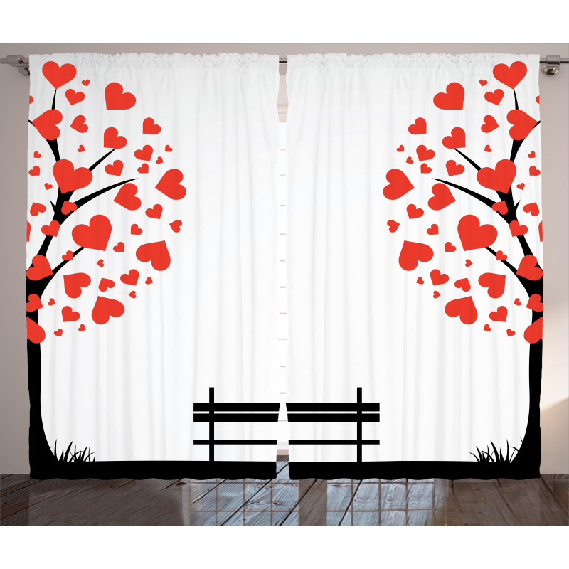 Heart Romance Love Art Curtain