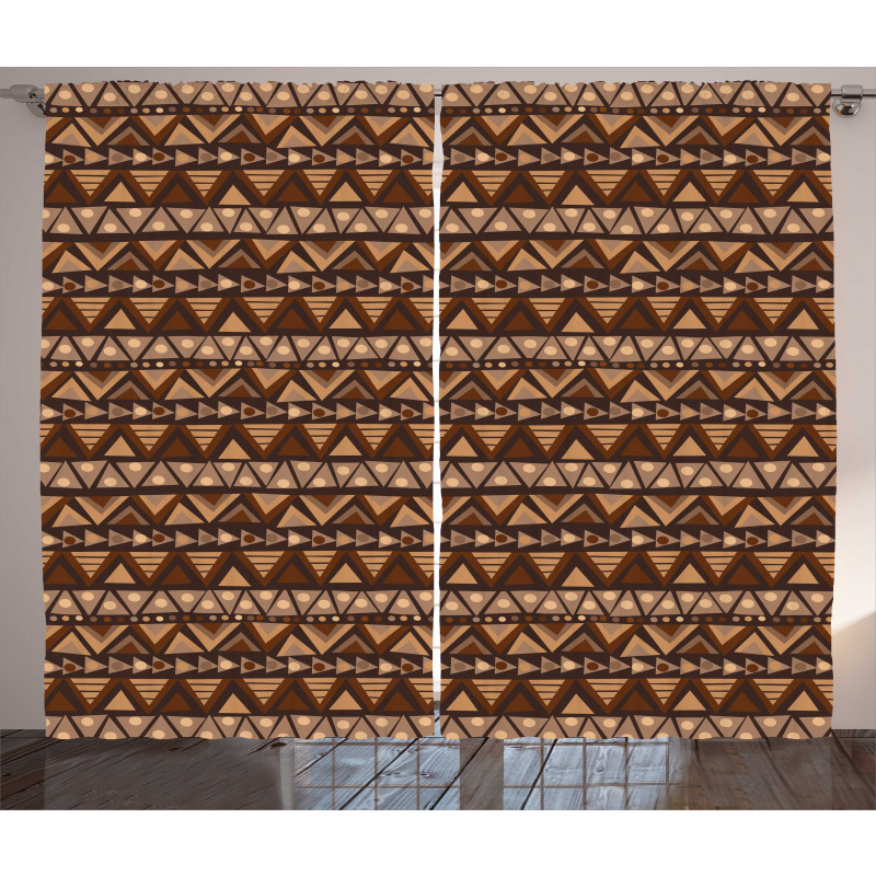 Primitive Motif Earthy Tone Curtain