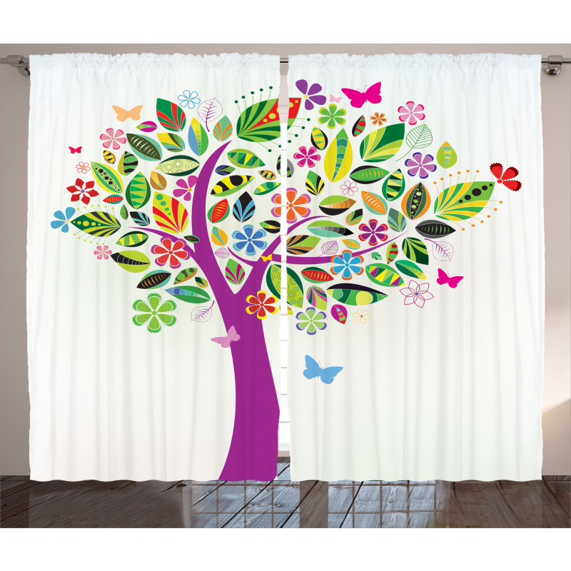 Flower Butterflies Curtain