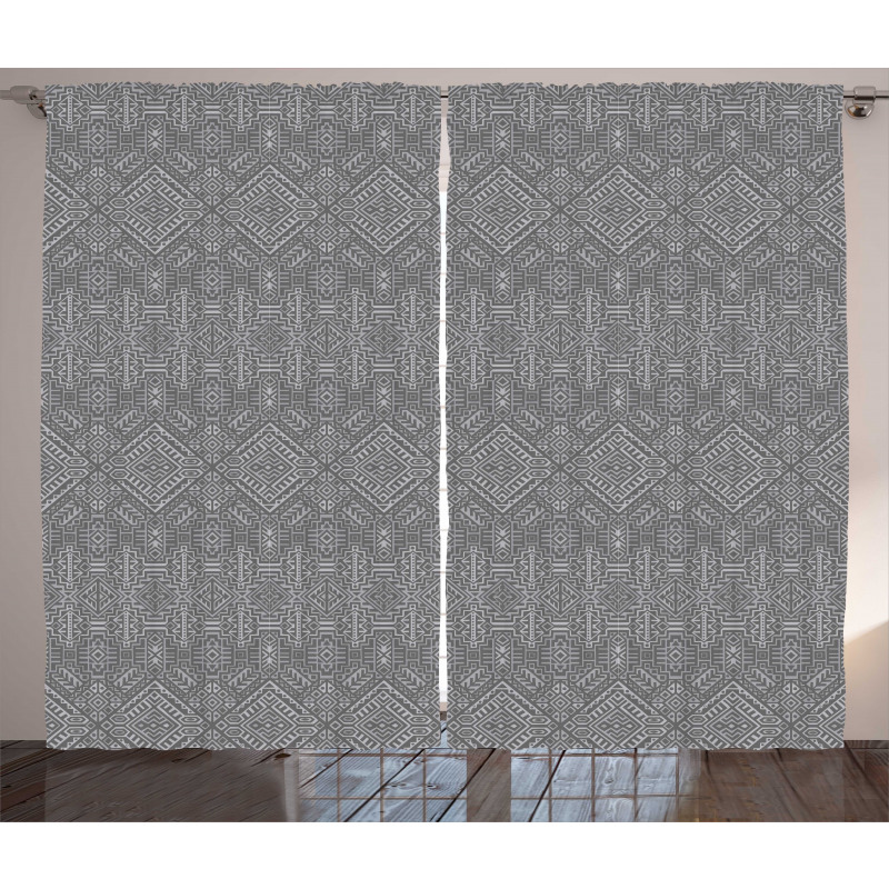 Symmetric Greyscale Motifs Curtain