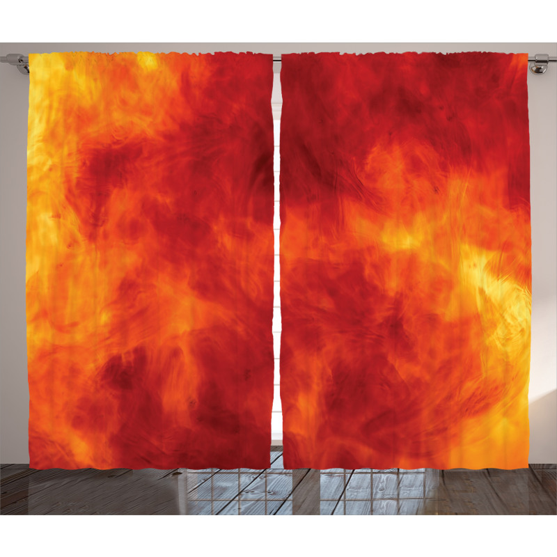 Fire and Flames Design Curtain