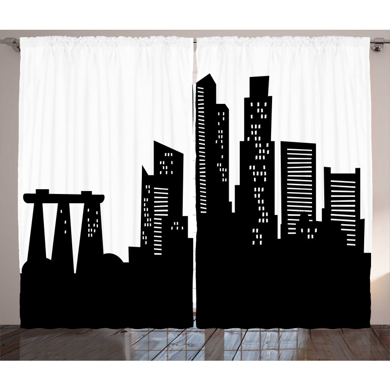 Urban Buildings Scene Curtain