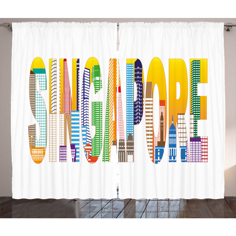 Vibrant Lettering Design Curtain