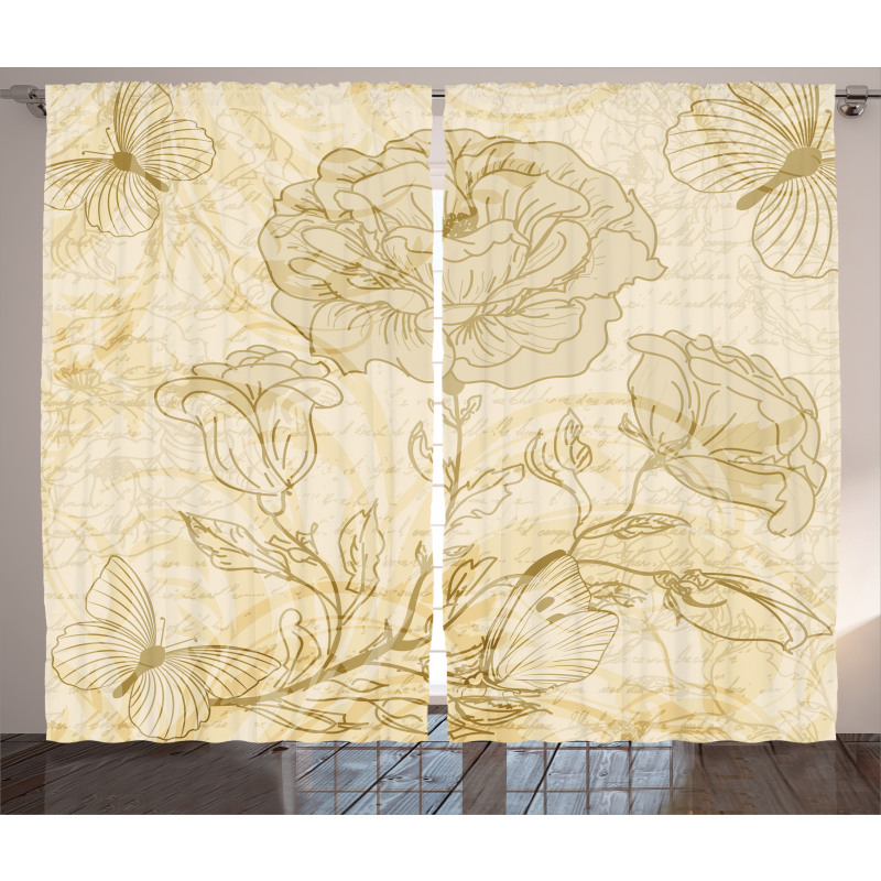 Roses and Butterflies Curtain