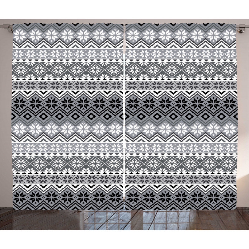 Nordic Snowflake Pattern Curtain