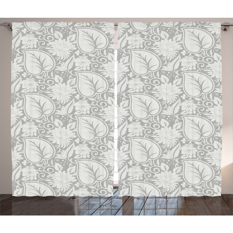 Paisley Blooming Flowers Curtain