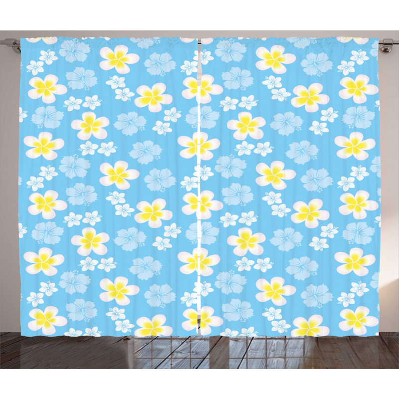 Freshening Soft Tone Flowers Curtain