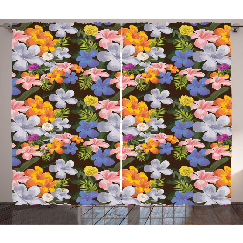 Colorful Various Flowers Curtain