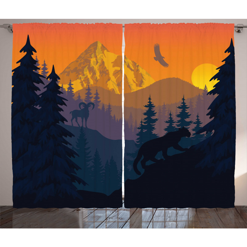 Wild Nature Landscape Art Curtain