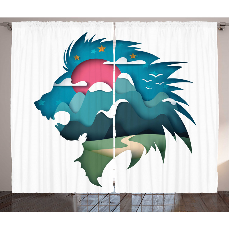 Creative Landscape Animal Curtain