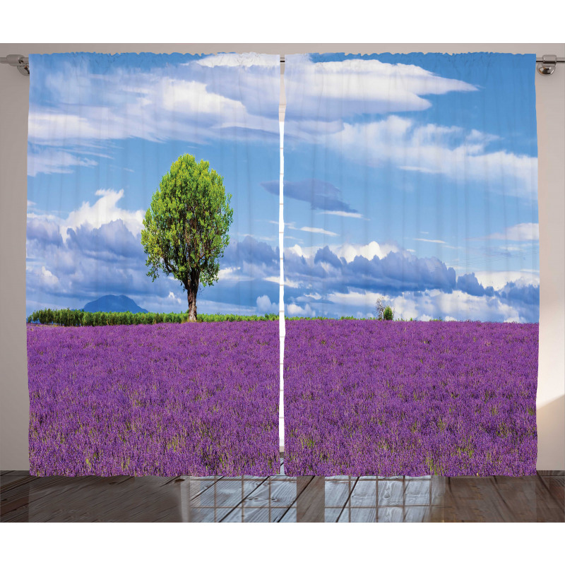 Lavender Field Tree Curtain