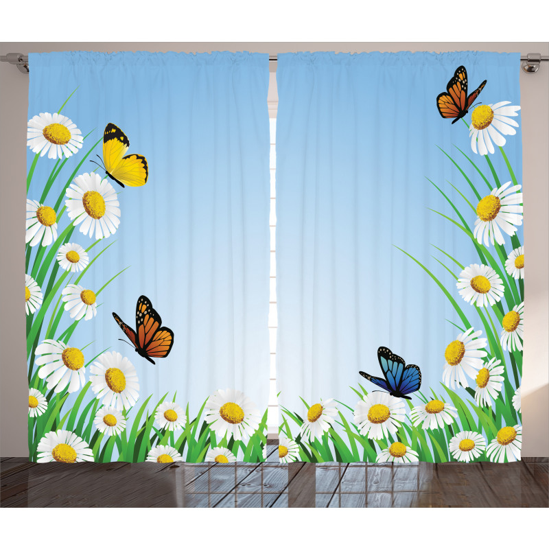 Daisy with Butterflies Curtain
