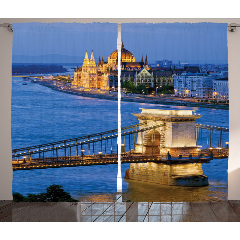 River of Budapest Bridge Curtain