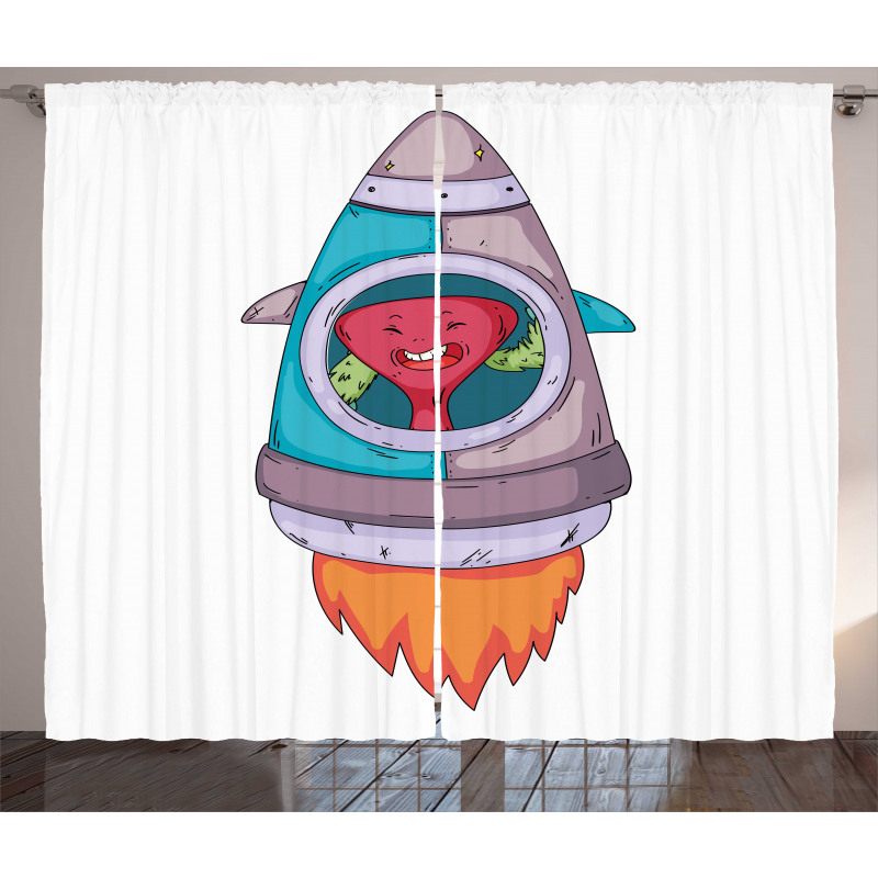 Creature in a Space Rocket Curtain