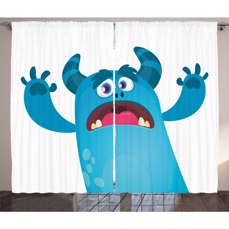 Roaring Monstrous Character Curtain