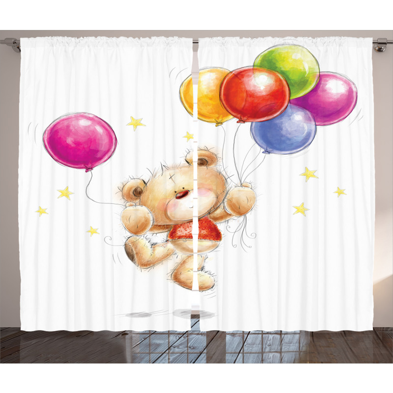 Teddy Bear with Baloon Curtain