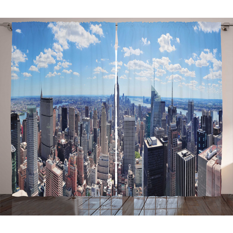 Skyscrapers Aerial View Curtain