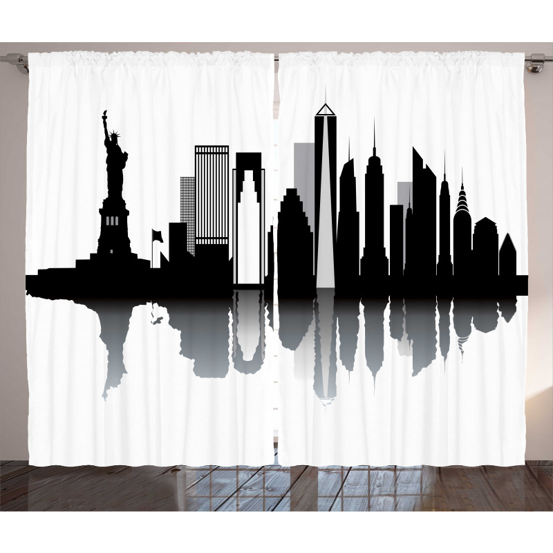 Monotone Style Monuments Curtain