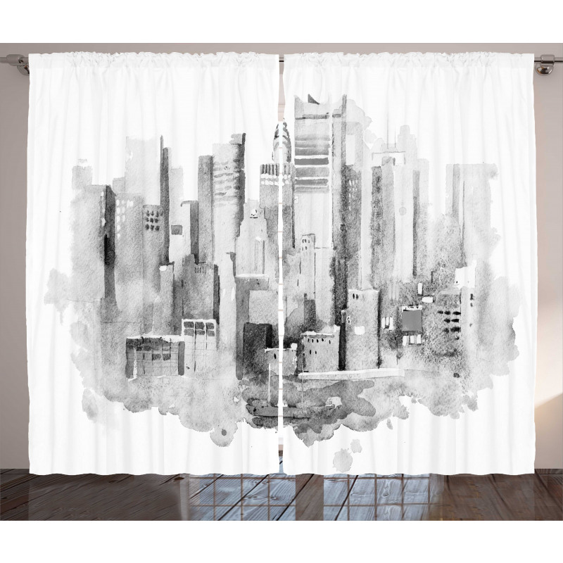 Watercolor Composition Curtain