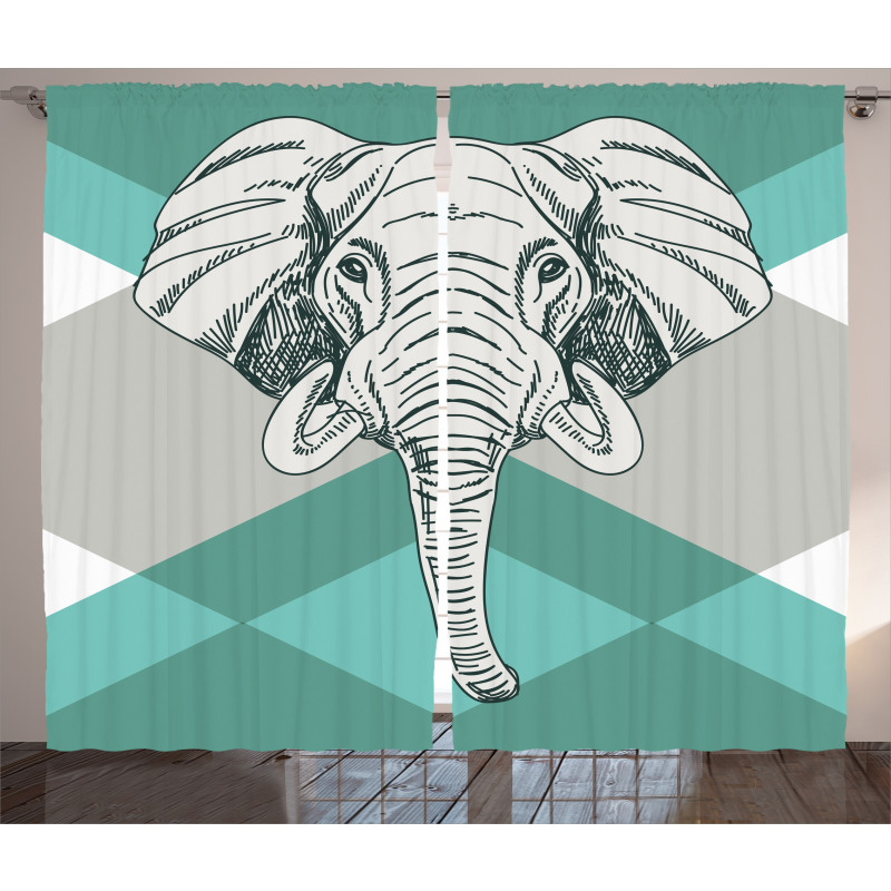 Minimalist Boho Elephant Curtain