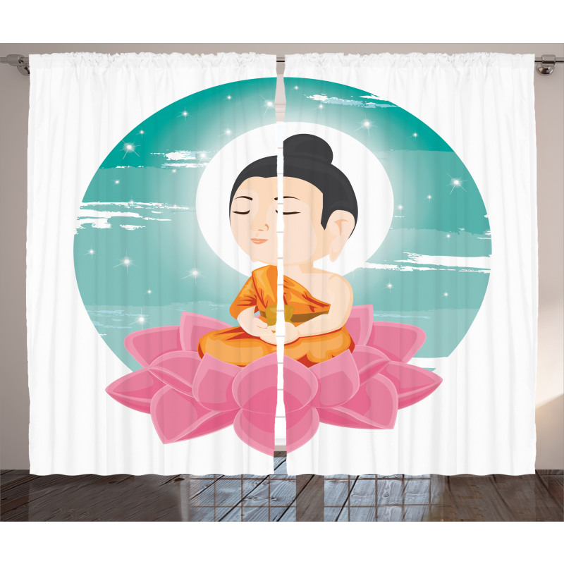 Meditation Lotus Art Curtain